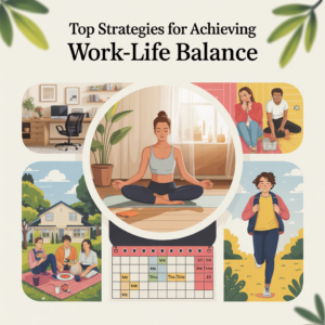 Infographic showing tips for work-life balance